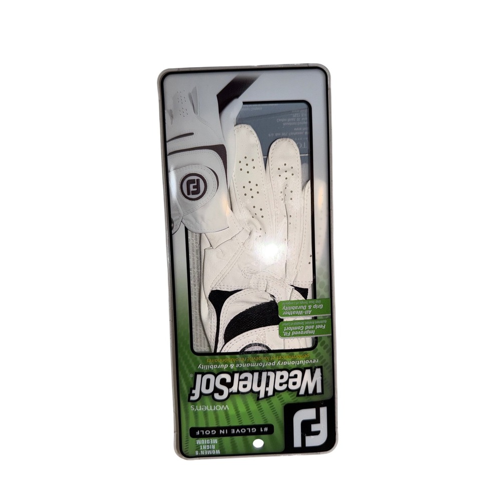 FootJoy WeatherSof Womens Regular Golf Glove Right Medium White Black FJ